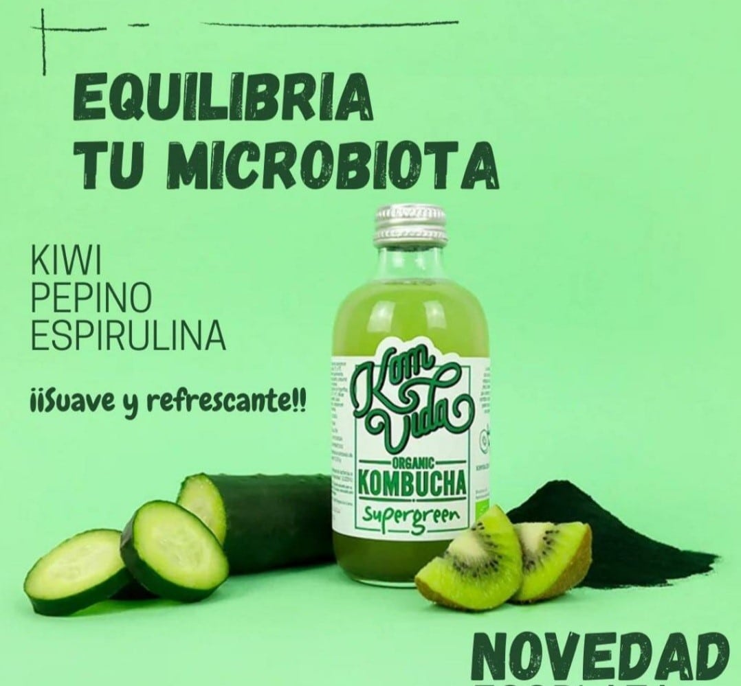 Kombucha Komvida con sabor Supergreen | Distribuciones San Roque